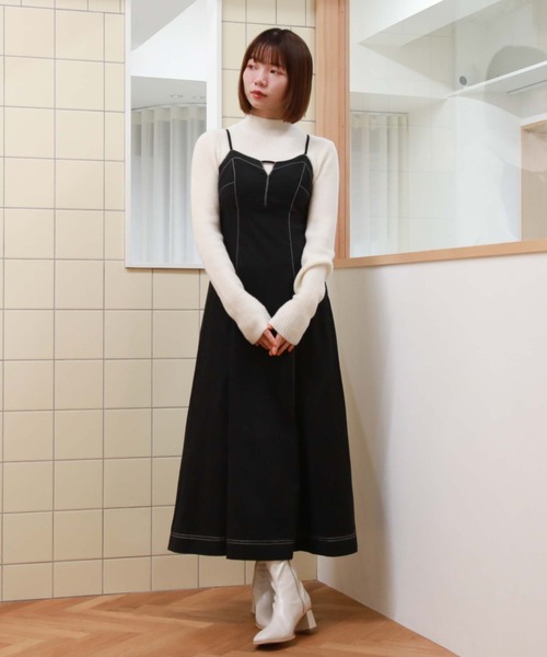 archives(アルシーヴ)の「エアリーモールハイネックリブニット(ニット/セーター・レディース・ピンクベージュ/アイボリー/ブラック/グレー・MEDIUM)」の18枚目の写真