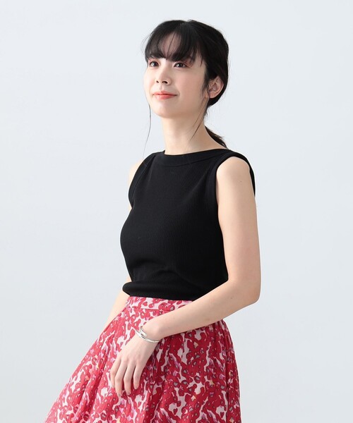 Demi-Luxe BEAMS（デミルクス ビームス）の「AK+1 / リブタンクトップ（Tシャツ/カットソー・レディース・ブラック/ホワイト・FREE）」の2枚目の写真