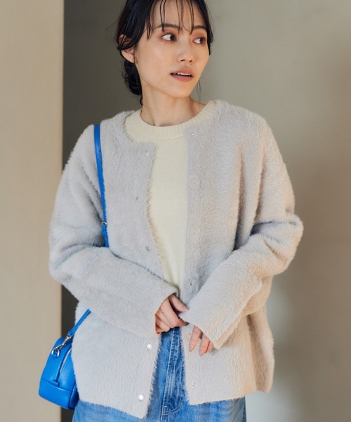 BARNYARDSTORM（バンヤードストーム）の「BARNYARDSTORM / ファーニットカーデ（カーディガン/ボレロ・レディース・ブラック/ベージュ/ピンク/グレー・FREE）」の11枚目の写真