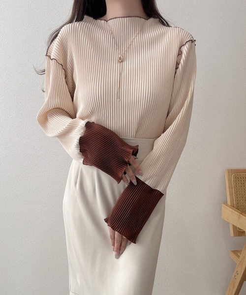 【人気】イッセイミヤケ プリーツ ボトルネック カットソー グラデーション M PLEATS PLEASE プリーツプリーズ イッセイミヤケ PP79-JK724