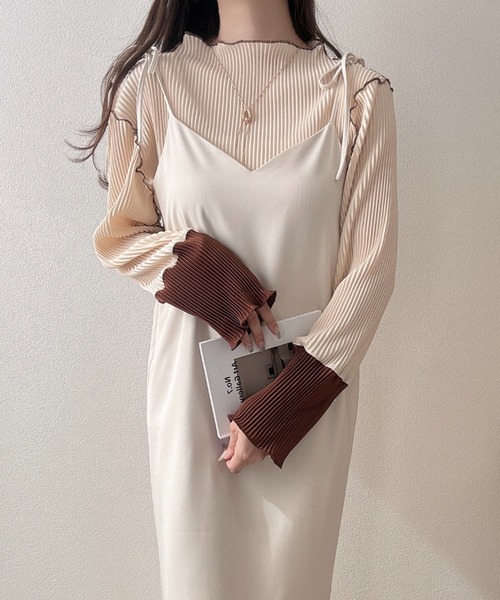 セール】≪25AWの新色登場!≫ これ1枚でオシャレ見え。袖 配色 ボトル