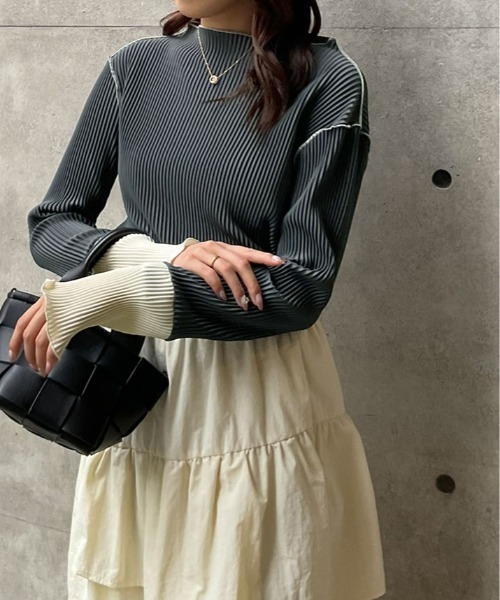 専用です☆プリーツプリーズ♪美品ボトルネックカットソー PLEATS PLEASE プリーツプリーズ イッセイミヤケ PP51-JK808