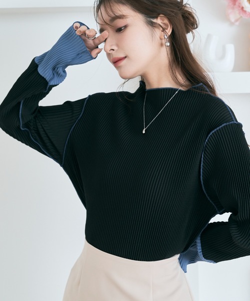 セール】≪25AWの新色登場!≫ これ1枚でオシャレ見え。袖 配色 ボトル