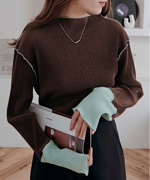 セール】≪25AWの新色登場!≫ これ1枚でオシャレ見え。袖 配色