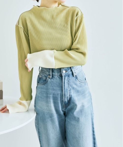 セール】≪25AWの新色登場!≫ これ1枚でオシャレ見え。袖 配色 ボトル