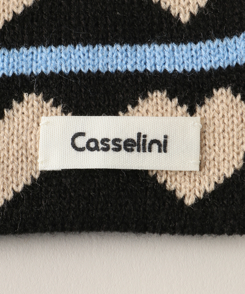 セール】【Casselini/キャセリーニ】ジャガードニットマフラー
