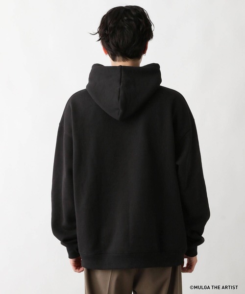 MULGA（モルガ）の「【MULGA THE LIFE】裏起毛/コラボプリントルーズプルオーバーパーカー（スウェット・メンズ・ホワイト/グリーン/グレー/ブルー/ブラック・MEDIUM/LARGE）」の13枚目の写真