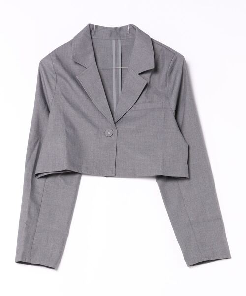 セール】クロップドジャケット【セットアップ対応】（テーラード