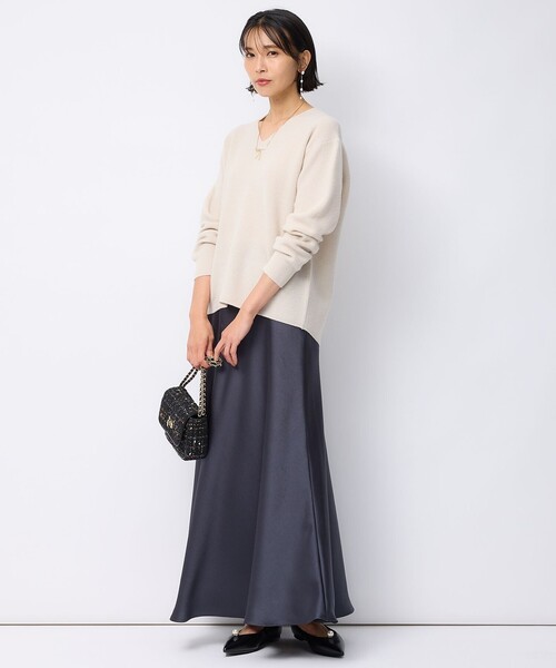 23区(ニジュウサンク)の「【洗える】ウールカシミヤ Vネック ニット(ニット/セーター・レディース・ライラック系/スカイブルー系/ブラック系/イエロー系/ベージュ系/ピンク系・32)」の12枚目の写真