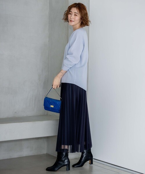 23区(ニジュウサンク)の「【洗える】ウールカシミヤ Vネック ニット(ニット/セーター・レディース・ライラック系/スカイブルー系/ブラック系/イエロー系/ベージュ系/ピンク系・32)」の22枚目の写真