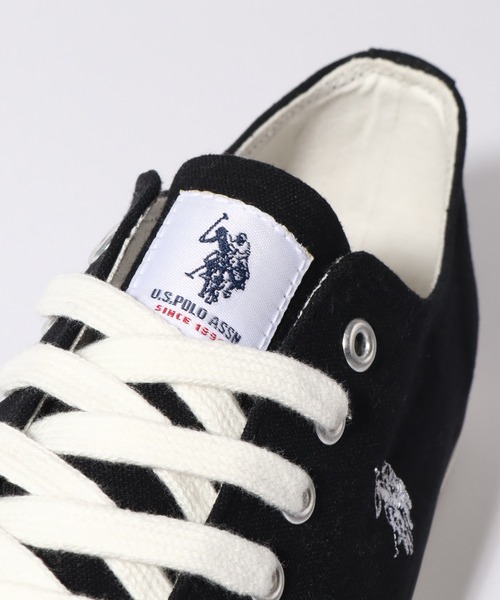 U.S. POLO ASSN.（ユーエスポロアッスン）の「【U.S. POLO ASSN./ユーエスポロアッスン】ワンポイントポニー刺繍 キャンバス ローカットスニーカー（スニーカー・レディース・ホワイト/ベージュ/ブラック・25.0cm/24.5cm/24.0cm/23.5cm/23.0cm/22.5cm/27.0cm/26.5cm/26.0cm/25.5cm）」の18枚目の写真