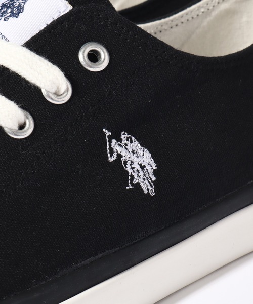 U.S. POLO ASSN.（ユーエスポロアッスン）の「【U.S. POLO ASSN./ユーエスポロアッスン】ワンポイントポニー刺繍 キャンバス ローカットスニーカー（スニーカー・レディース・ホワイト/ベージュ/ブラック・25.0cm/24.5cm/24.0cm/23.5cm/23.0cm/22.5cm/27.0cm/26.5cm/26.0cm/25.5cm）」の8枚目の写真
