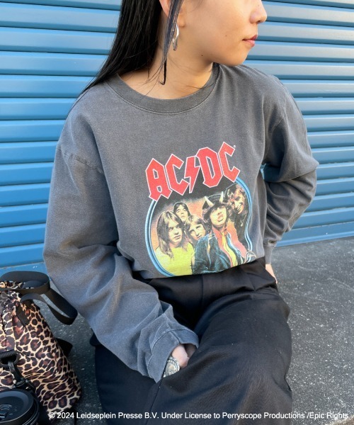 GOOD ROCK SPEED（グッドロックスピード）の「[GOOD ROCK SPEED/グッドロックスピード] 別注 AC/DC ロゴプリントロンT（Tシャツ/カットソー・レディース・ブラック・S/M/L）」の6枚目の写真