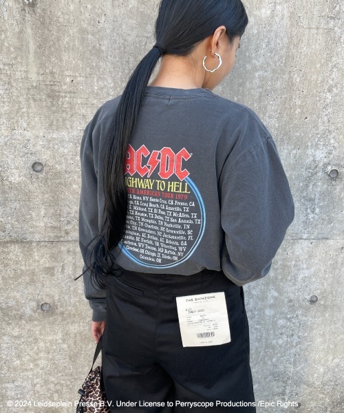 GOOD ROCK SPEED（グッドロックスピード）の「[GOOD ROCK SPEED/グッドロックスピード] 別注 AC/DC ロゴプリントロンT（Tシャツ/カットソー・レディース・ブラック・S/M/L）」の9枚目の写真