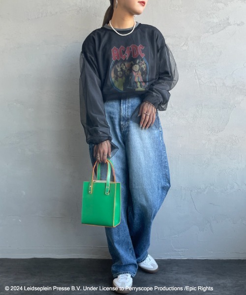 GOOD ROCK SPEED（グッドロックスピード）の「[GOOD ROCK SPEED/グッドロックスピード] 別注 AC/DC ロゴプリントロンT（Tシャツ/カットソー・レディース・ブラック・S/M/L）」の4枚目の写真