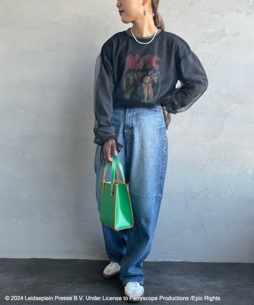 GOOD ROCK SPEED（グッドロックスピード）の「[GOOD ROCK SPEED/グッドロックスピード] 別注 AC/DC ロゴプリントロンT（Tシャツ/カットソー・レディース・ブラック・S/M/L）」の14枚目の写真