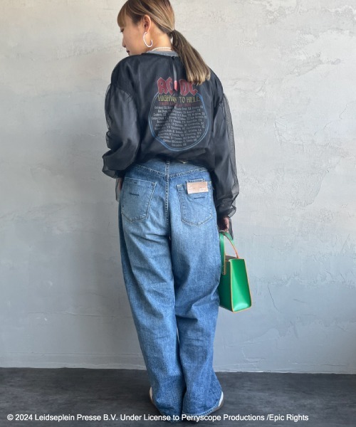 GOOD ROCK SPEED（グッドロックスピード）の「[GOOD ROCK SPEED/グッドロックスピード] 別注 AC/DC ロゴプリントロンT（Tシャツ/カットソー・レディース・ブラック・S/M/L）」の5枚目の写真