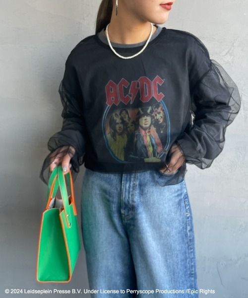GOOD ROCK SPEED（グッドロックスピード）の「[GOOD ROCK SPEED/グッドロックスピード] 別注 AC/DC ロゴプリントロンT（Tシャツ/カットソー・レディース・ブラック・S/M/L）」の12枚目の写真