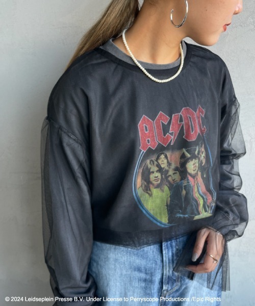 GOOD ROCK SPEED（グッドロックスピード）の「[GOOD ROCK SPEED/グッドロックスピード] 別注 AC/DC ロゴプリントロンT（Tシャツ/カットソー・レディース・ブラック・S/M/L）」の16枚目の写真