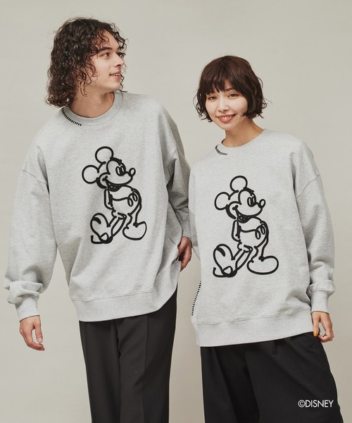 Disney（ディズニー）の「◆ディズニー カプセルコレクション ミッキーマウスデザイン スウェット（スウェット・レディース・ブラック系/ホワイト系1/ライトグレー系6/ブラック/ホワイト/グレー系4・02/01/03）」の14枚目の写真