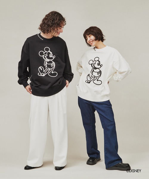 Disney（ディズニー）の「◆ディズニー カプセルコレクション ミッキーマウスデザイン スウェット（スウェット・レディース・ブラック系/ホワイト系1/ライトグレー系6/ブラック/ホワイト/グレー系4・02/01/03）」の19枚目の写真