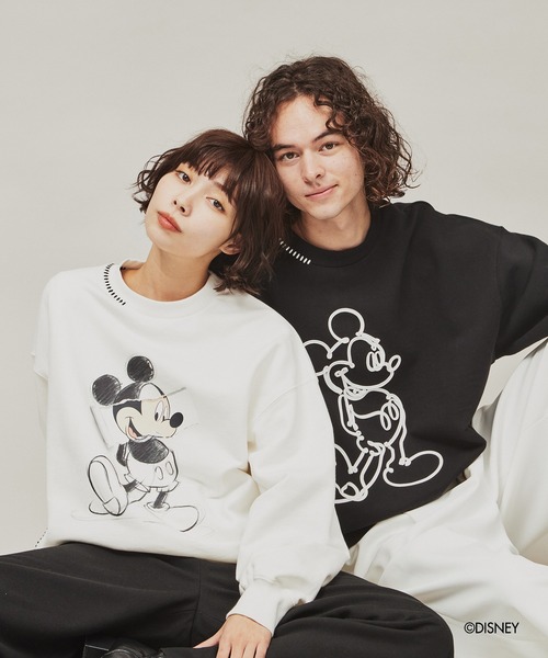 Disney（ディズニー）の「◆ディズニー カプセルコレクション ミッキーマウスデザイン スウェット（スウェット・レディース・ブラック系/ホワイト系1/ライトグレー系6/ブラック/ホワイト/グレー系4・02/01/03）」の9枚目の写真