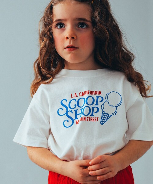 こども ビームス(コドモビームス)の「こども ビームス × HANDTEX / 別注 スーベニア Tシャツ 24(100~160cm)(Tシャツ/カットソー・キッズ・ベージュ/ホワイト/グレー・160/150/130/110/100/120/140)」の2枚目の写真