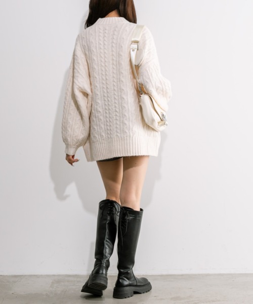 OLIVE des OLIVE(オリーブデオリーブ)の「もちもちケーブルワンピ 1041090020(ワンピース・レディース・ピンクベージュ/トップグレー/アイボリー・FREE)」の6枚目の写真