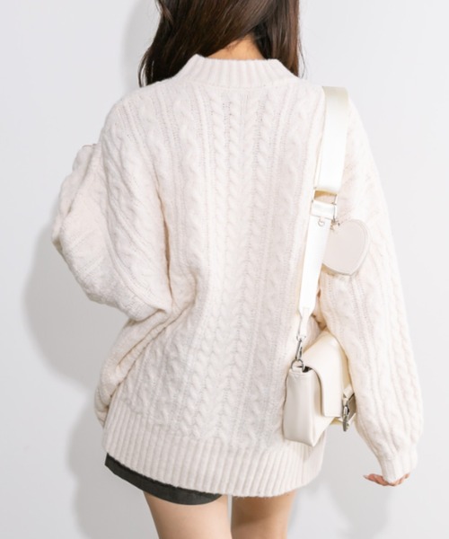OLIVE des OLIVE(オリーブデオリーブ)の「もちもちケーブルワンピ 1041090020(ワンピース・レディース・ピンクベージュ/トップグレー/アイボリー・FREE)」の9枚目の写真