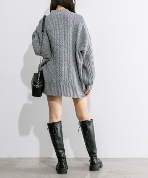 OLIVE des OLIVE(オリーブデオリーブ)の「もちもちケーブルワンピ 1041090020(ワンピース・レディース・ピンクベージュ/トップグレー/アイボリー・FREE)」の14枚目の写真
