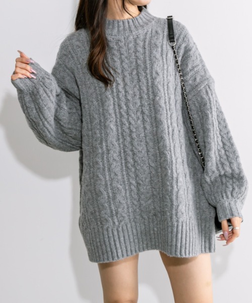 OLIVE des OLIVE(オリーブデオリーブ)の「もちもちケーブルワンピ 1041090020(ワンピース・レディース・ピンクベージュ/トップグレー/アイボリー・FREE)」の15枚目の写真