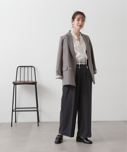 N.(N. Natural Beauty Basic)(エヌエヌナチュラルビューティーベーシック)の「【S Size Line】◆ダブルブレストテーラードジャケット(テーラードジャケット・レディース・ナチュラル/グレー/ネイビー・SMALL/MEDIUM)」の9枚目の写真