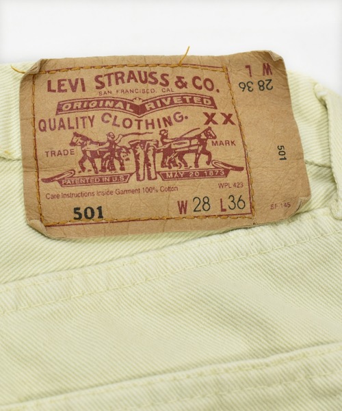 【ヴィンテージ古着】90's Levi's / リーバイス 501 カラーパンツ USA製 ライトイエロー（デニムパンツ）｜Levi's（リーバイス）