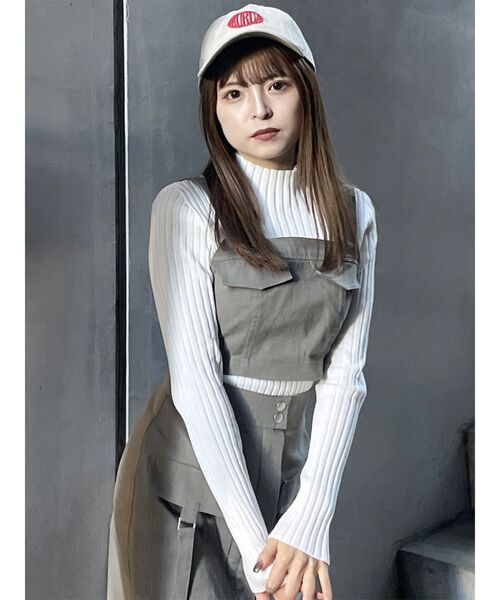 MURUA（ムルーア）の「ワイドリブニット（ニット/セーター・レディース・ダークグレー/ホワイト/ライトグリーン・FREE）」の17枚目の写真