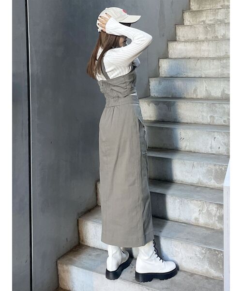 MURUA（ムルーア）の「ワイドリブニット（ニット/セーター・レディース・ダークグレー/ホワイト/ライトグリーン・FREE）」の21枚目の写真