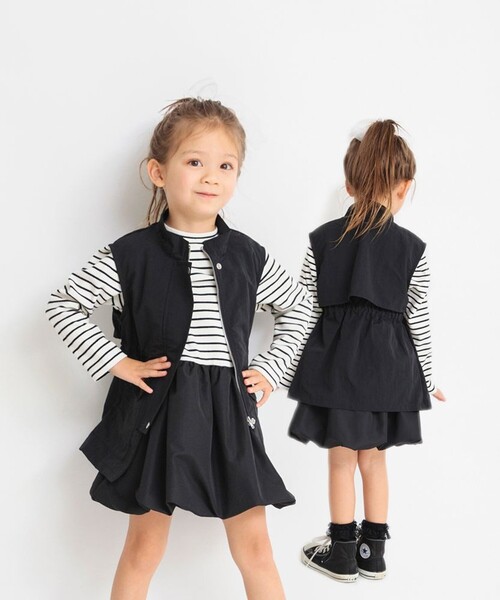 BRANSHES（ブランシェス）の「ナイロンベスト（ベスト・キッズ・オフホワイト/ブラック・S/M/XL/L）」の6枚目の写真