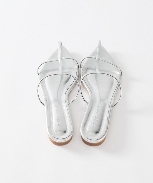 RIVE DROITE(リヴドロワ)の「メタリックポインテッドミュール(サンダル・レディース・シルバー・24.5/23.5)」の7枚目の写真
