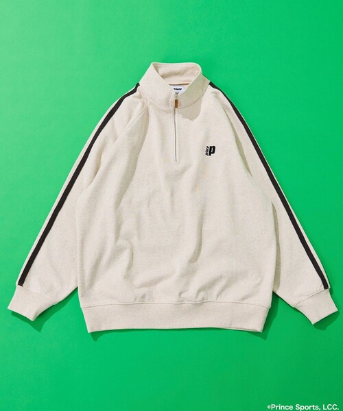 FREAK'S STORE（フリークスストア）の「prince/プリンス prince リラックスフィット ライン 裏毛 ラグランスリーブ ハーフジップスウェット（スウェット・メンズ・オフホワイト/チャコールグレー/ネイビー/ライトグレー・MEDIUM/LARGE）」の11枚目の写真