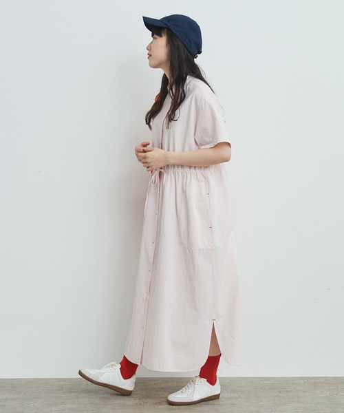 ビュルデサボン　シャツ　ワンピース　新品未使用　バンドカラー bulle de savon シャツワンピース basic バンドカラーシャツ