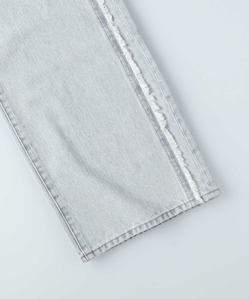BACK NUMBER（バックナンバー）の「【BACK NUMBER】脇フリンジワイドパンツ（デニムパンツ・レディース・ライトインディゴブルー・M/L/S）」の4枚目の写真