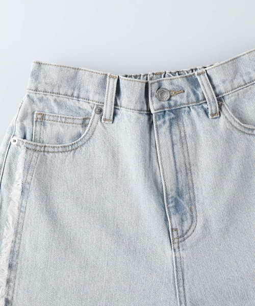 BACK NUMBER（バックナンバー）の「【BACK NUMBER】脇フリンジワイドパンツ（デニムパンツ・レディース・ライトインディゴブルー・M/L/S）」の5枚目の写真