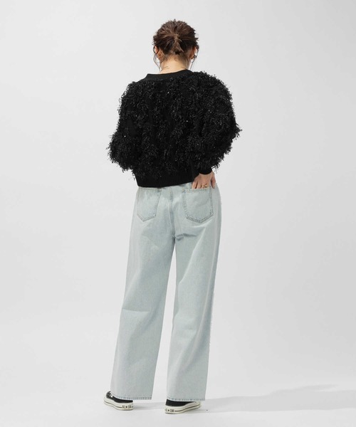 BACK NUMBER（バックナンバー）の「【BACK NUMBER】脇フリンジワイドパンツ（デニムパンツ・レディース・ライトインディゴブルー・M/L/S）」の15枚目の写真