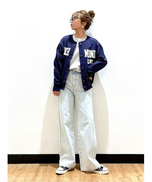 BACK NUMBER（バックナンバー）の「【BACK NUMBER】脇フリンジワイドパンツ（デニムパンツ・レディース・ライトインディゴブルー・M/L/S）」の22枚目の写真