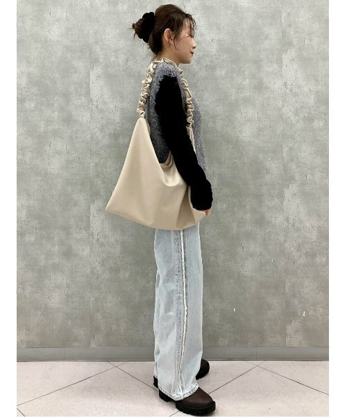 BACK NUMBER（バックナンバー）の「【BACK NUMBER】脇フリンジワイドパンツ（デニムパンツ・レディース・ライトインディゴブルー・M/L/S）」の18枚目の写真