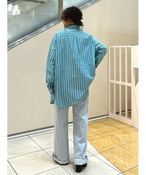 BACK NUMBER（バックナンバー）の「【BACK NUMBER】脇フリンジワイドパンツ（デニムパンツ・レディース・ライトインディゴブルー・M/L/S）」の8枚目の写真