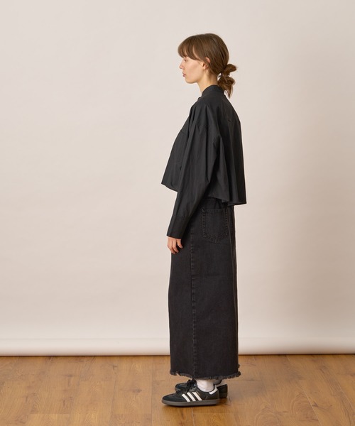 ALLUMER（アリュメール）の「コットンローンワイドシルエットクロップドシャツ（シャツ/ブラウス・レディース・ブラック/ホワイト・1）」の20枚目の写真