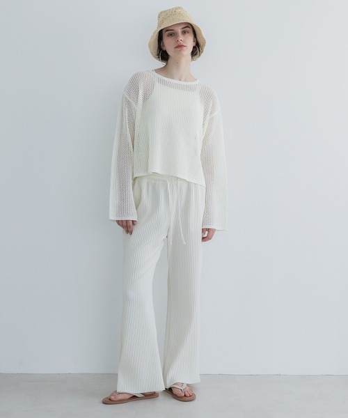 coca（coca）（コカ）の「【WEB限定セール】ワイヤー入りクロシェハット（ハット・レディース・アイボリー/ブラック・ONE SIZE）」の3枚目の写真