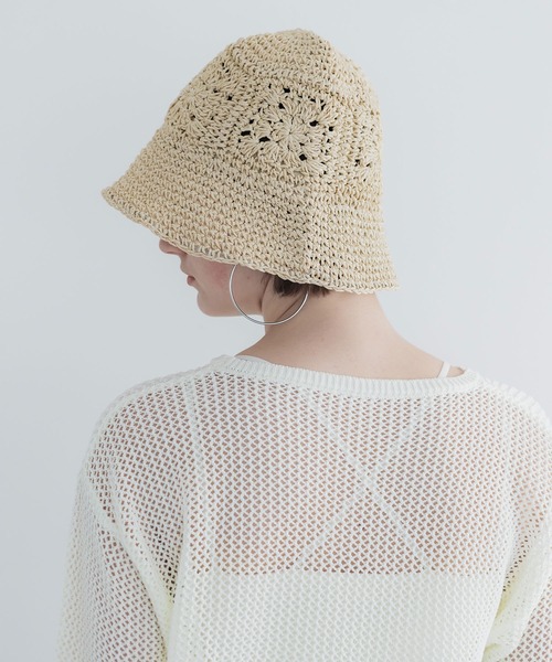 coca（coca）（コカ）の「【WEB限定セール】ワイヤー入りクロシェハット（ハット・レディース・アイボリー/ブラック・ONE SIZE）」の4枚目の写真