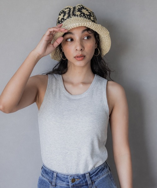 coca（coca）（コカ）の「【WEB限定セール】ワイヤー入りクロシェハット（ハット・レディース・アイボリー/ブラック・ONE SIZE）」の7枚目の写真