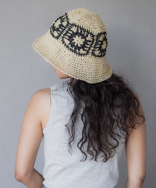 coca（coca）（コカ）の「【WEB限定セール】ワイヤー入りクロシェハット（ハット・レディース・アイボリー/ブラック・ONE SIZE）」の10枚目の写真